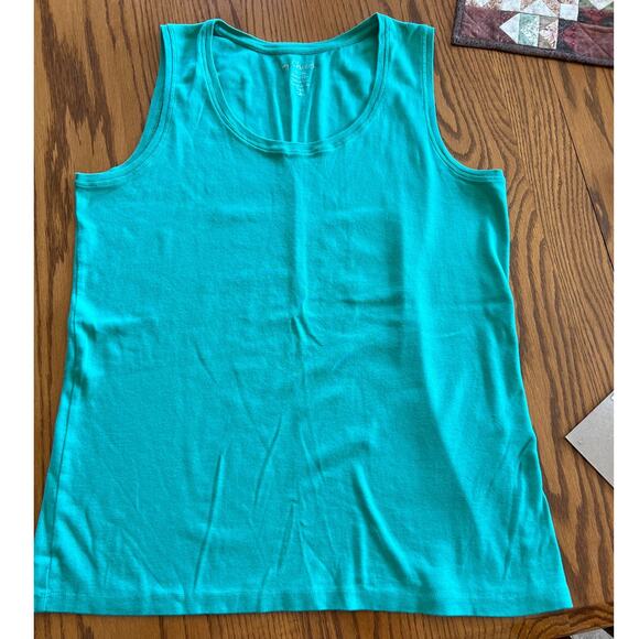 Chico's 3, green scoop neck tank top, women's size L-16 - Picture 1 of 4